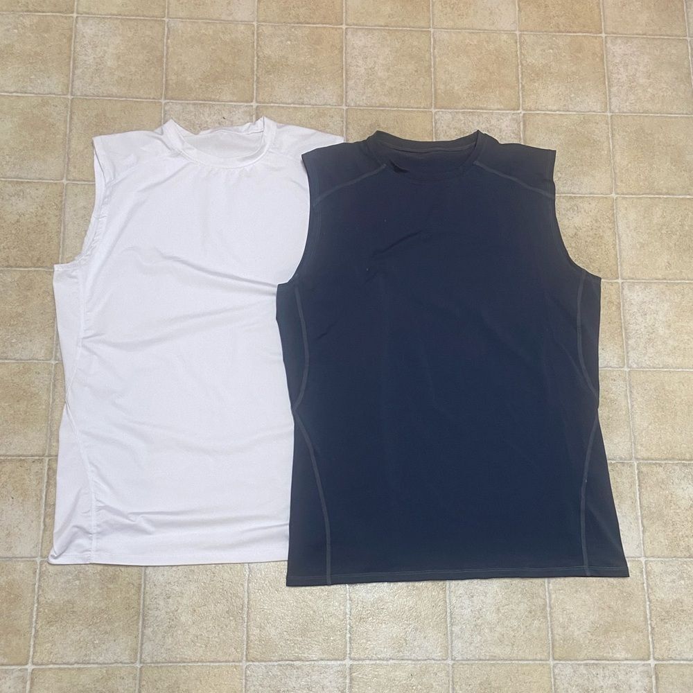 Black Gray And White Athletic Top with Size Tag (XXL)